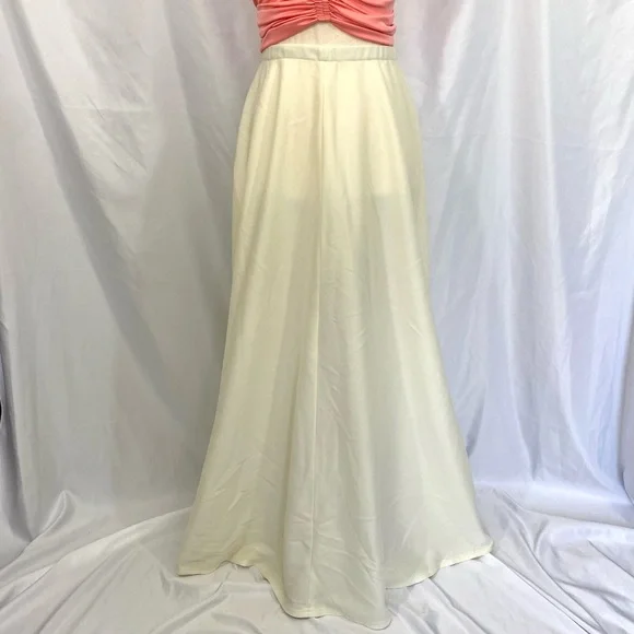 Vintage 70’s Handmade Off White High Waisted Maxi Skirt Medium Large - Picture 2 of 5